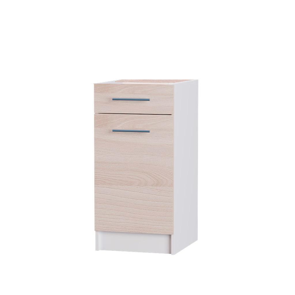 Кухонний модуль нижній з шухлядою Еверест Еко 400 ясень шимо світлий/білий (без стільниці) 40х46х82 см (DTM-2787)