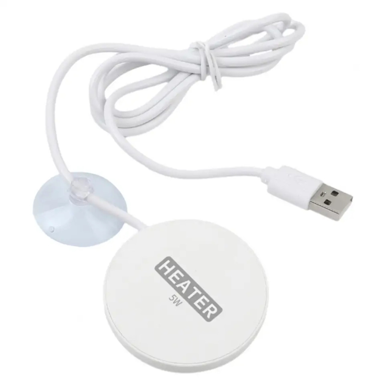 Обігрівач для акваріуму USB 5V круглий 5W, акваріум 0,5-2 л, фото 1