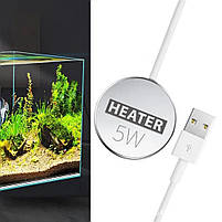 Обігрівач для акваріуму USB 5V круглий 5W, акваріум 0,5-2 л, фото 4