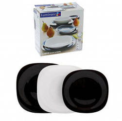 Сервіз столовий чорно-білий квадратний Luminarc Carine Black&White 18 предметів (N1479)