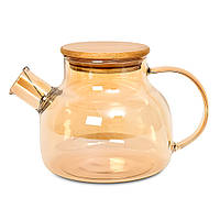 Заварник- графін  800мл з пружиною-ситом та бамбуковою кришкою  в кор.17*15*14см(48шт)