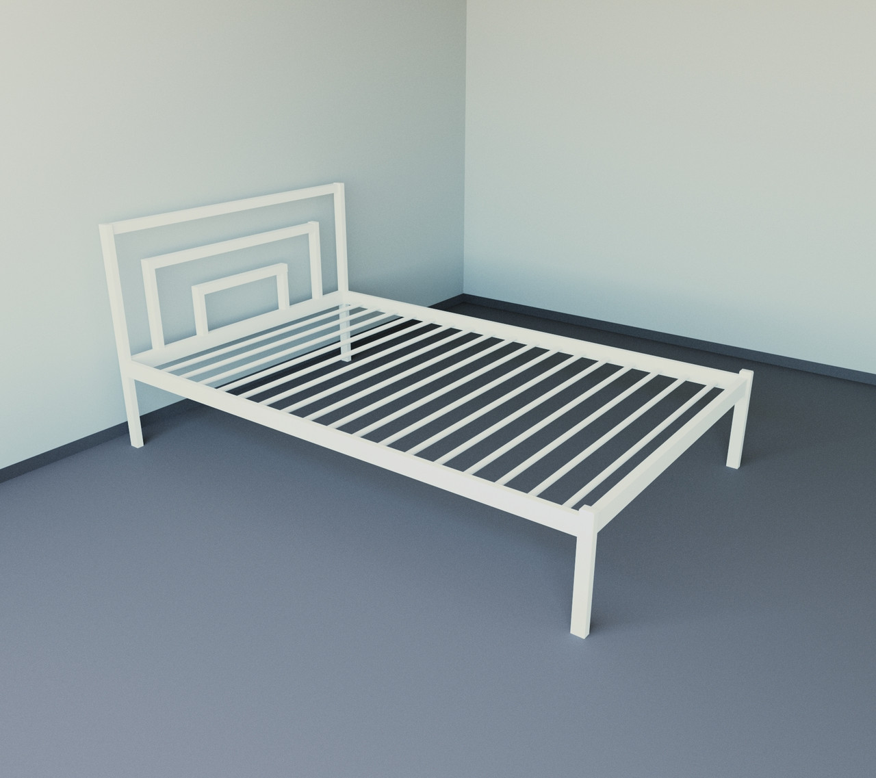 Ліжко Tobi Sho BRIO-1 односпальне металеве 190X90 Білий, фото 1