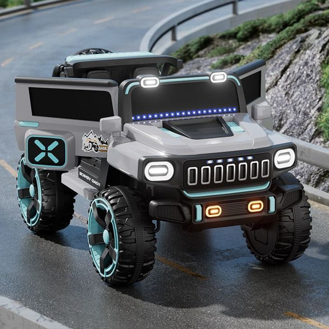Дитячий електромобіль на акумуляторі Джип Jeep M 5822 з пультом радіокерування для дітей 3-8 років Сірий