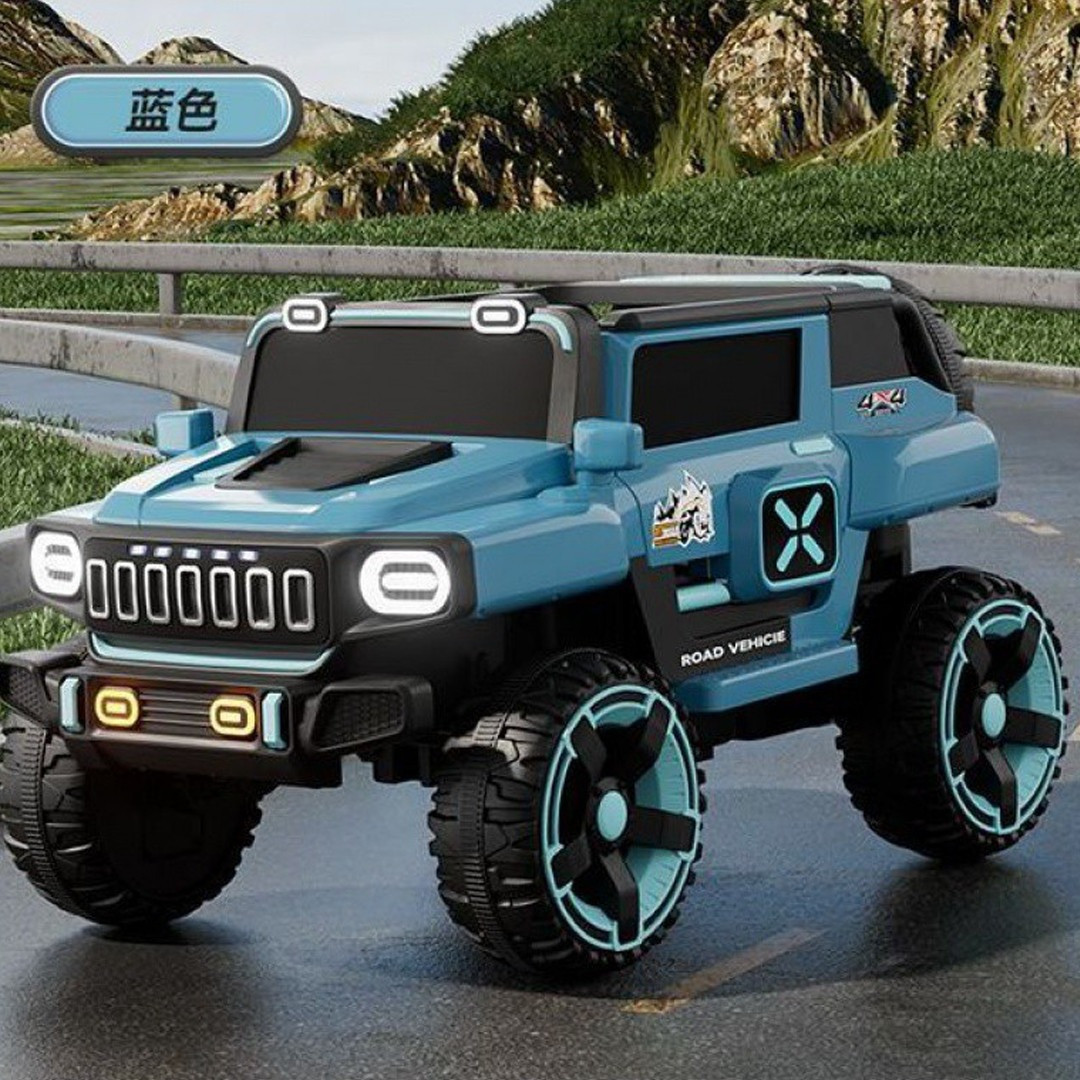 Дитячий електромобіль на акумуляторі Джип Jeep M 5822 з пультом радіокерування для дітей 3-8 років Блакитний