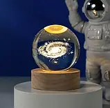 3D нічник 6/8 см Кришталевий Куля із сонячною системою SV227, фото 3