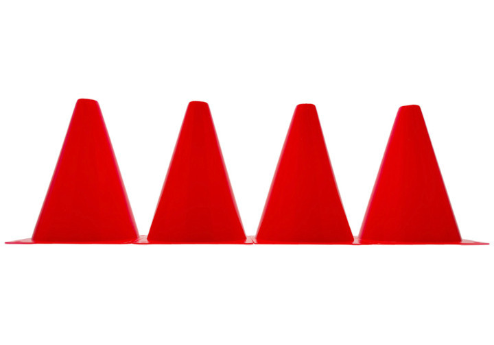 Конуси-фішки спортивні EasyFit 17 см (набір з 4 штук) червоні, фото 1