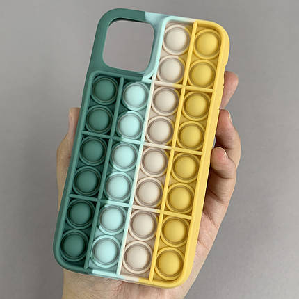 Чохол для iPhone 11 Pro Pop it антистрес силіконовий чохол поп іт на айфон 11 про зелений помаранчевий OBX, фото 1