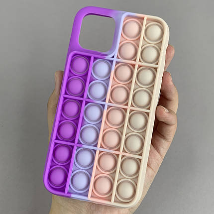 Чохол для iPhone 11 Pro Pop it антистрес силіконовий чохол поп іт на айфон 11 про бузковий пудровий OBX, фото 1