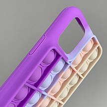 Чохол для iPhone 11 Pro Pop it антистрес силіконовий чохол поп іт на айфон 11 про бузковий пудровий OBX, фото 3