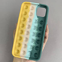 Чохол для iPhone 11 Pro Max Pop it антистрес чохол поп іт на айфон 11 про макс зелений помаранчевий OBX, фото 2