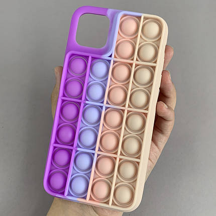 Чохол для iPhone 11 Pro Max Pop it антистрес чохол поп іт на айфон 11 про макс бузковий пудровий OBX, фото 1