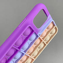 Чохол для iPhone 11 Pro Max Pop it антистрес чохол поп іт на айфон 11 про макс бузковий пудровий OBX, фото 3