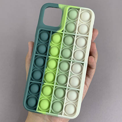 Чохол для iPhone 11 Pro Max Pop it антистрес чохол поп іт на айфон 11 про макс зелений молочний OBX, фото 1