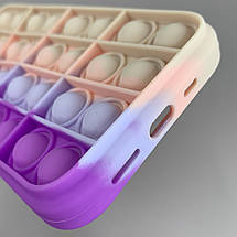 Чохол для iPhone 12 Pop it антистрес силіконовий чохол поп іт на телефон айфон 12 бузковий пудровий OBX, фото 4