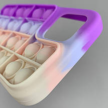 Чохол для iPhone 12 Pop it антистрес силіконовий чохол поп іт на телефон айфон 12 бузковий пудровий OBX, фото 5