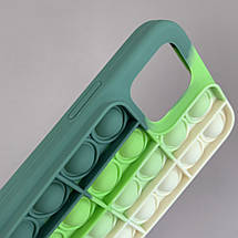 Чохол для iPhone 12 Pop it антистрес силіконовий чохол поп іт на телефон айфон 12 зелений молочний OBX, фото 3