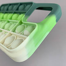 Чохол для iPhone 12 Pop it антистрес силіконовий чохол поп іт на телефон айфон 12 зелений молочний OBX, фото 5