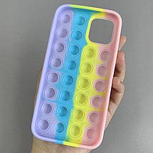 Чохол для iPhone 12 Pop it антистрес силіконовий чохол поп іт на телефон айфон 12 рожевий бузковий OBX, фото 2
