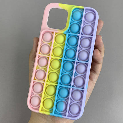 Чохол для iPhone 12 Pop it антистрес силіконовий чохол поп іт на телефон айфон 12 рожевий бузковий OBX, фото 1