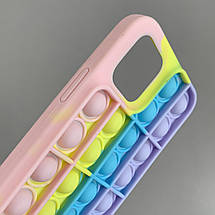 Чохол для iPhone 12 Pop it антистрес силіконовий чохол поп іт на телефон айфон 12 рожевий бузковий OBX, фото 3