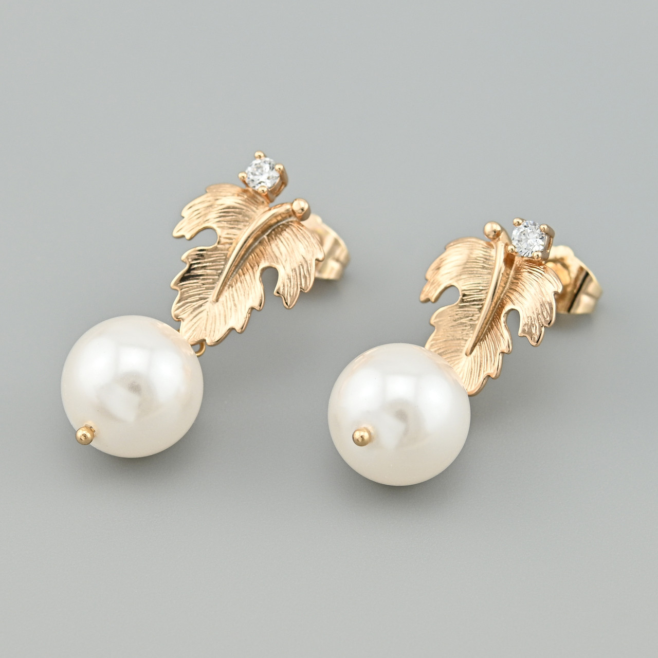 Сережки підвіски Ягідка перлинка 45495 розмір 31х13 мм штучні перли вага 6.8 г позолота 18К, фото 1