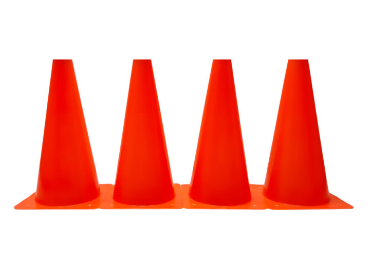 Конуси-фішки спортивні EasyFit 32 см (набір з 4 штук) помаранчеві, фото 1