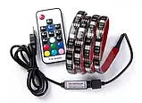 Стрічка світлодіодна RGB SMD 5050 для фонового підсвічування телевізора. 2 метри з пультом від USB-повербанка SV227, фото 4