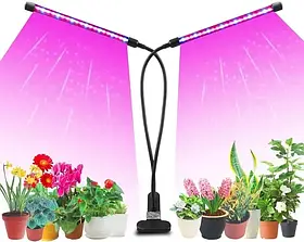 Світлодіодна фітолампа для росту рослин і розсади ZW-2 Повний спектр 2 голови LED DAS iC227