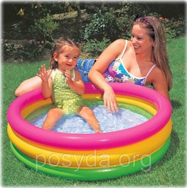 Дитячий надувний басейн Intex на 3 кільця для малюків від 1 до 3 років 58924, фото 1