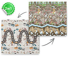 Дитячий двосторонній гіпоалергенний складаний розвивальний термокилимок 200 х 180 х 1 см Nukido NK-340 Польща