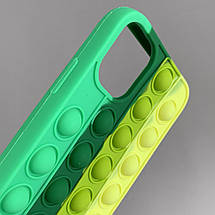 Чохол для iPhone 11 Pop it антистрес силіконовий чохол поп іт на телефон айфон 11 зелений жовтий ORG 5, фото 3