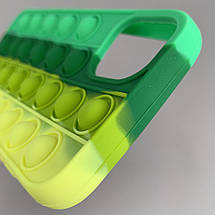 Чохол для iPhone 11 Pop it антистрес силіконовий чохол поп іт на телефон айфон 11 зелений жовтий ORG 5, фото 5