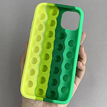 Чохол для iPhone 11 Pop it антистрес силіконовий чохол поп іт на телефон айфон 11 зелений жовтий ORG 5, фото 2
