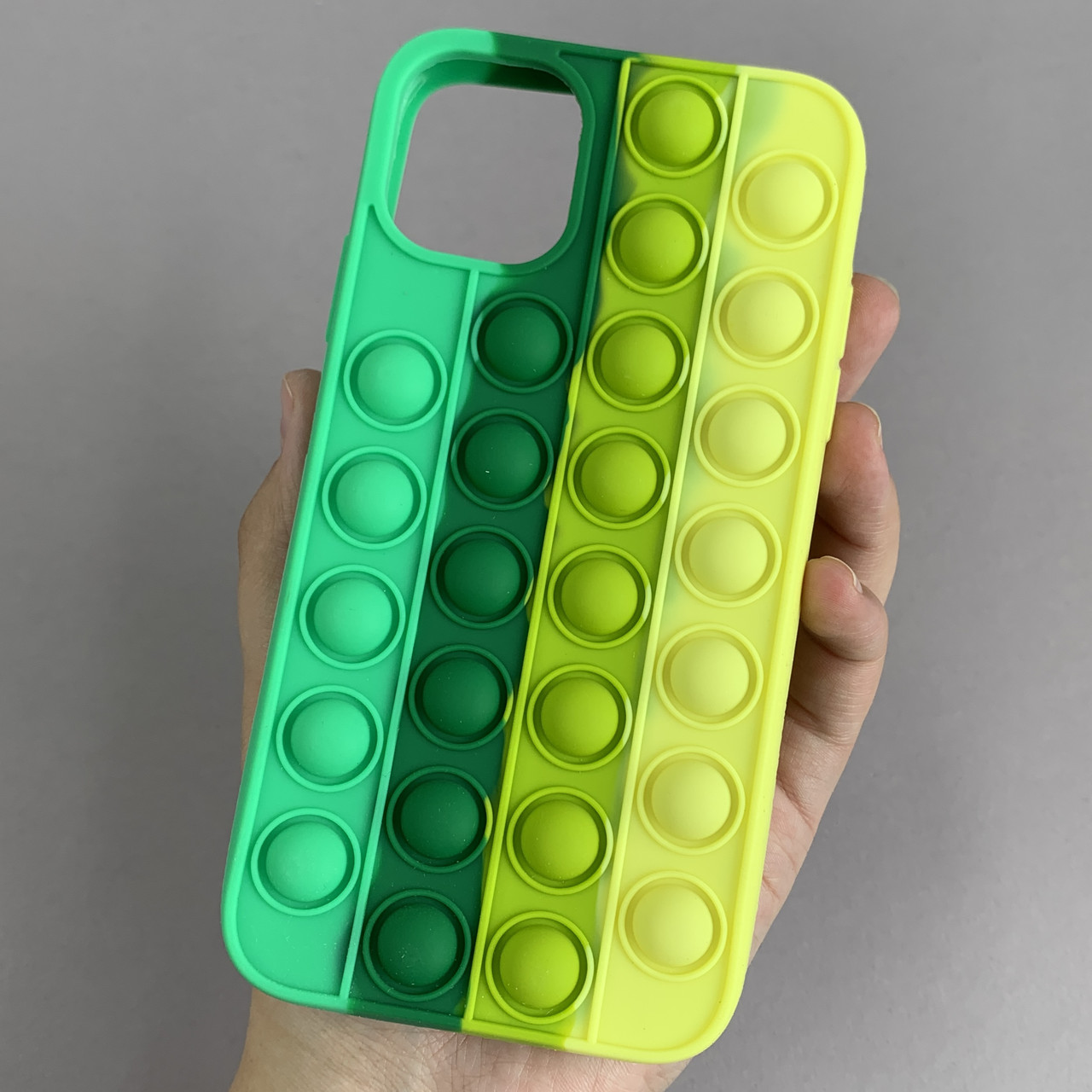 Чохол для iPhone 11 Pop it антистрес силіконовий чохол поп іт на телефон айфон 11 зелений жовтий ORG 5