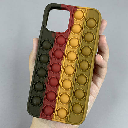 Чохол для iPhone 11 Pro Pop it антистрес силіконовий чохол поп іт на айфон 11 про коричневий ORG 9, фото 1