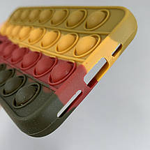 Чохол для iPhone 11 Pro Pop it антистрес силіконовий чохол поп іт на айфон 11 про коричневий ORG 9, фото 4