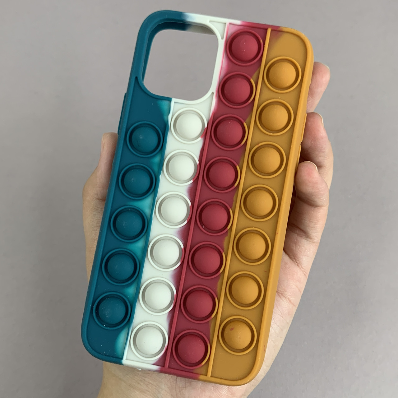 Чохол для iPhone 11 Pro Pop it антистрес силіконовий чохол поп іт на айфон 11 про зелений помаранчевий ORG 3