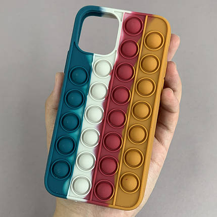 Чохол для iPhone 11 Pro Pop it антистрес силіконовий чохол поп іт на айфон 11 про зелений помаранчевий ORG 3, фото 1