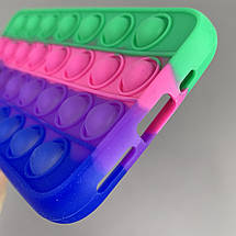 Чохол для iPhone 11 Pro Pop it антистрес силіконовий чохол поп іт на айфон 11 про синій зелений ORG 7, фото 4