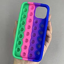 Чохол для iPhone 11 Pro Pop it антистрес силіконовий чохол поп іт на айфон 11 про синій зелений ORG 7, фото 2