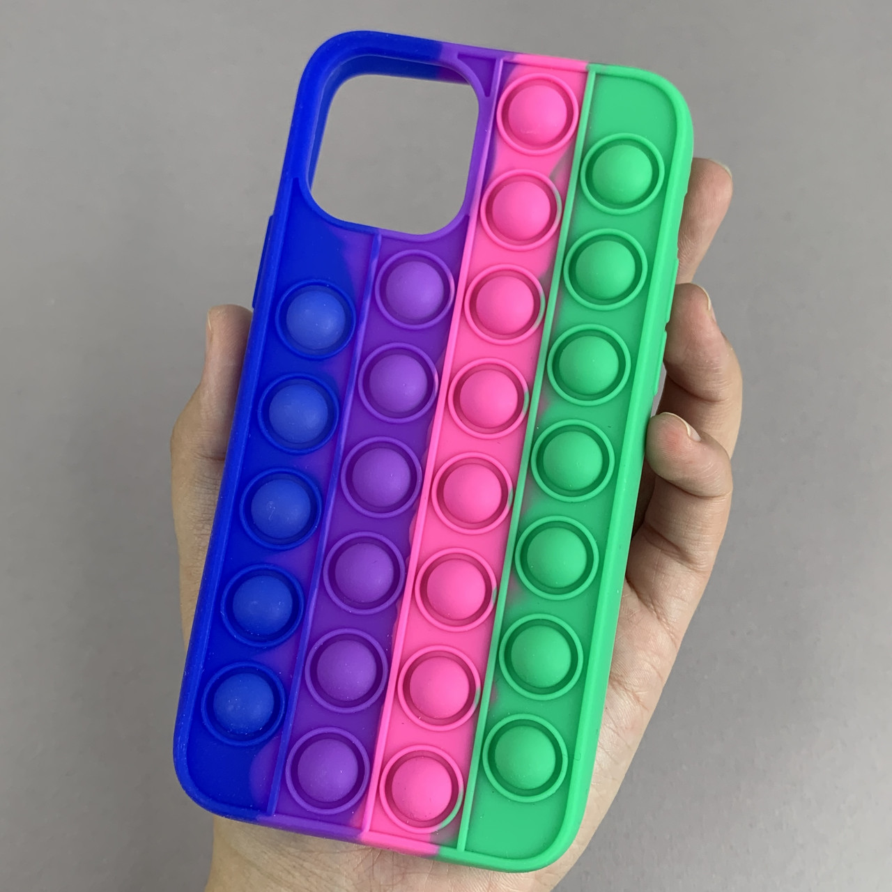 Чохол для iPhone 11 Pro Pop it антистрес силіконовий чохол поп іт на айфон 11 про синій зелений ORG 7