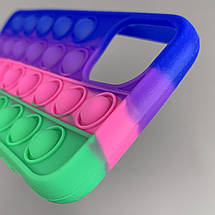 Чохол для iPhone 11 Pro Pop it антистрес силіконовий чохол поп іт на айфон 11 про синій зелений ORG 7, фото 5