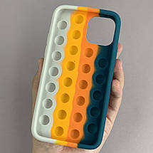 Чохол для iPhone 11 Pro Pop it антистрес силіконовий чохол поп іт на айфон 11 про зелений білий ORG 8, фото 2