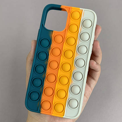 Чохол для iPhone 11 Pro Pop it антистрес силіконовий чохол поп іт на айфон 11 про зелений білий ORG 8, фото 1