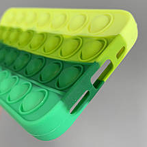 Чохол для iPhone 12 Pop it антистрес силіконовий чохол поп іт на телефон айфон 12 зелений жовтий ORG 5, фото 4