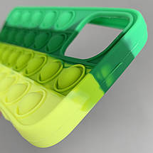 Чохол для iPhone 12 Pop it антистрес силіконовий чохол поп іт на телефон айфон 12 зелений жовтий ORG 5, фото 5