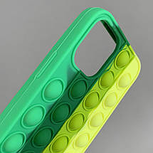 Чохол для iPhone 12 Pop it антистрес силіконовий чохол поп іт на телефон айфон 12 зелений жовтий ORG 5, фото 3