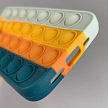 Чохол для iPhone 12 Pop it антистрес силіконовий чохол поп іт на телефон айфон 12 зелений білий ORG 8, фото 4