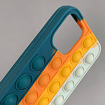 Чохол для iPhone 12 Pop it антистрес силіконовий чохол поп іт на телефон айфон 12 зелений білий ORG 8, фото 3