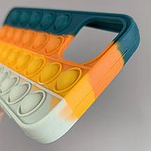 Чохол для iPhone 12 Pop it антистрес силіконовий чохол поп іт на телефон айфон 12 зелений білий ORG 8, фото 5